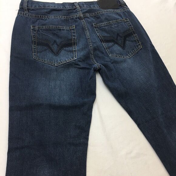 BUCKLE BLACK Jeans Men's 33 x 32 Low-Rise Slim Straight Rip Repair Denim Blue - Picture 9 of 16